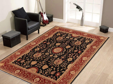 handmade Traditional Kafkaz Chobi Ziegler Black Red Hand Knotted RECTANGLE 100% WOOL area rug 10 x 14